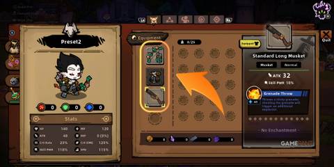 equipping two guns in lost castle 2.