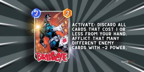 bullseye's card description in marvel snap.