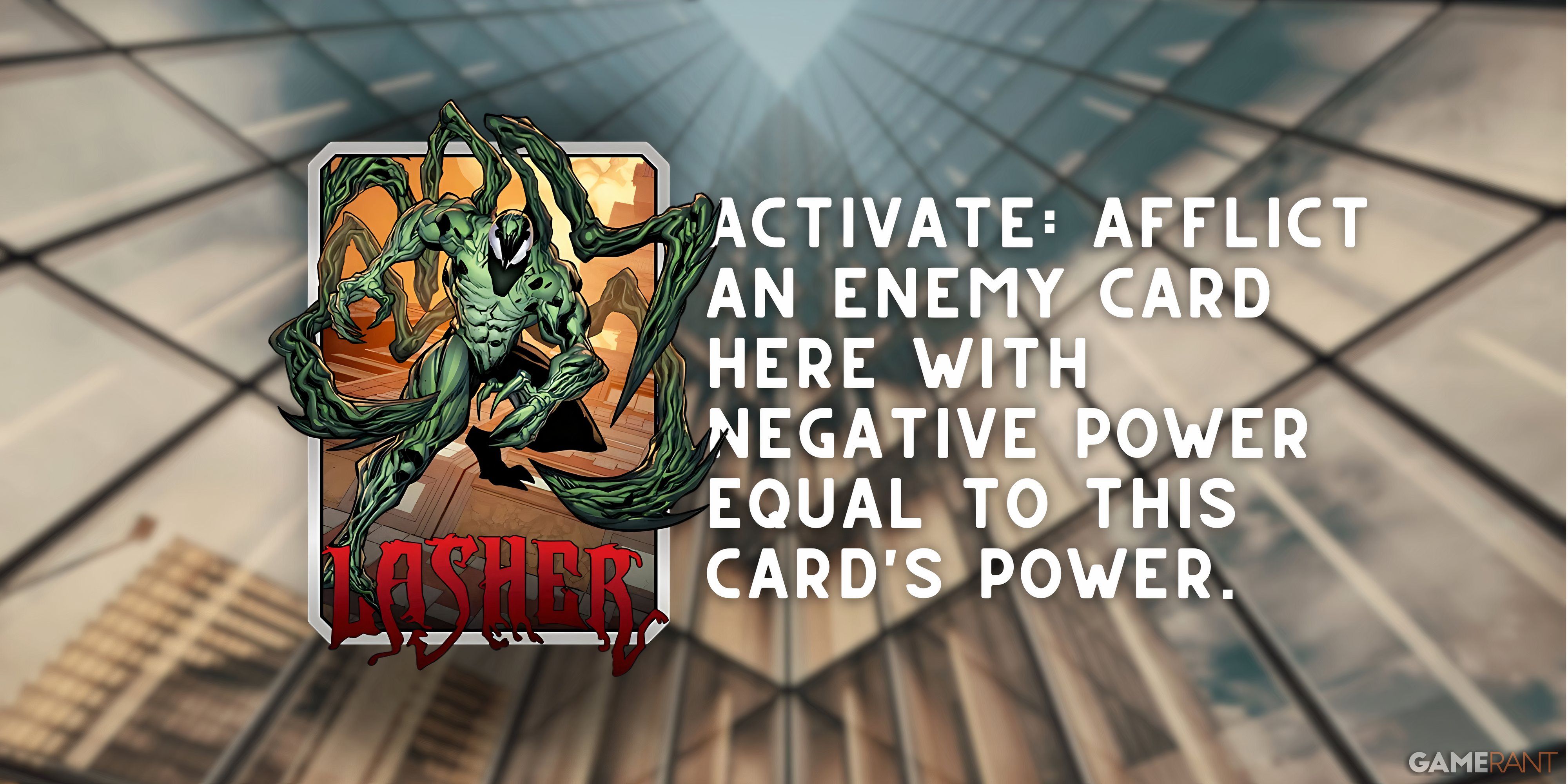 lasher's card description in marvel snap.