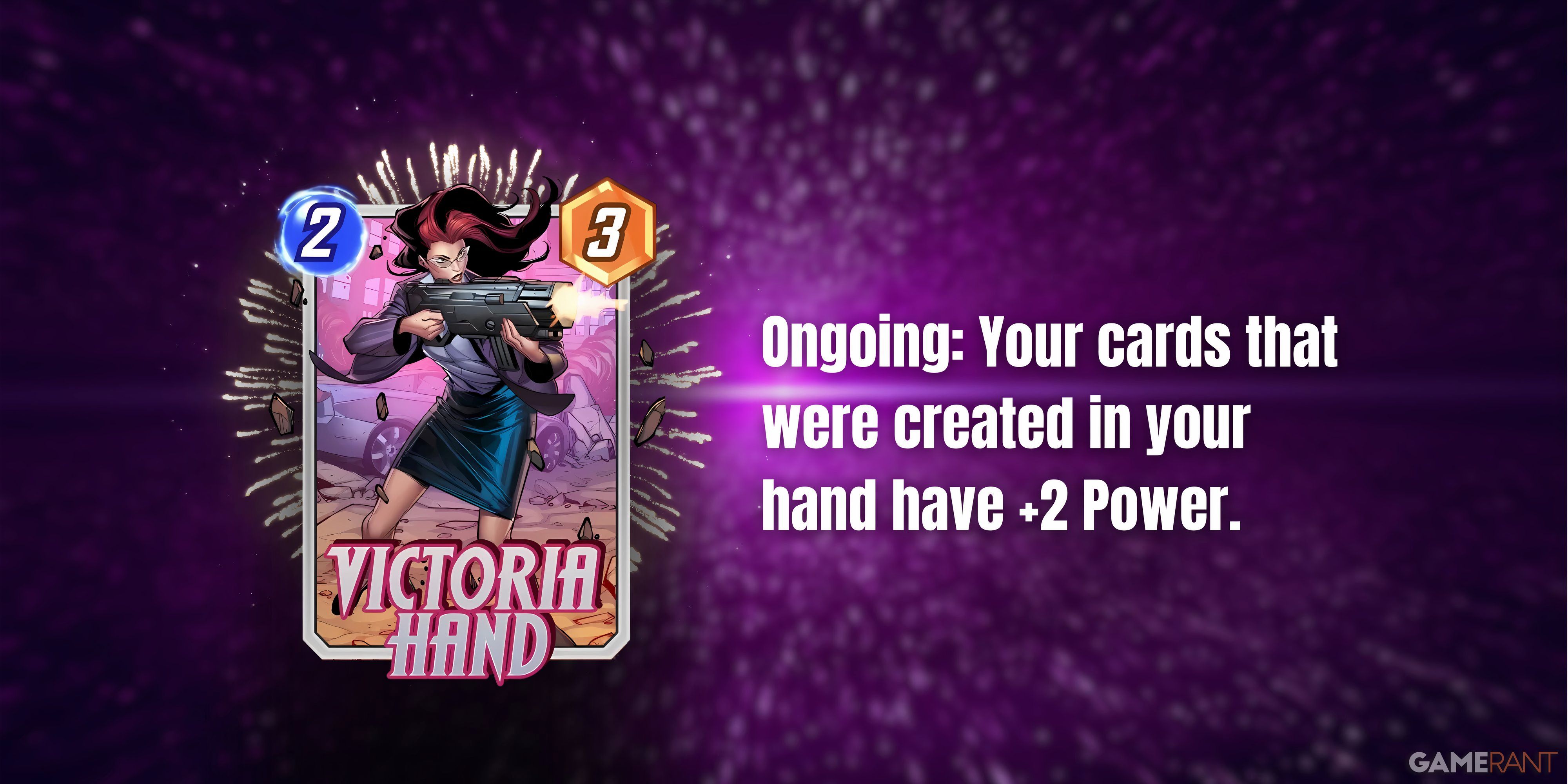 victoria hand's card description in marvel snap.