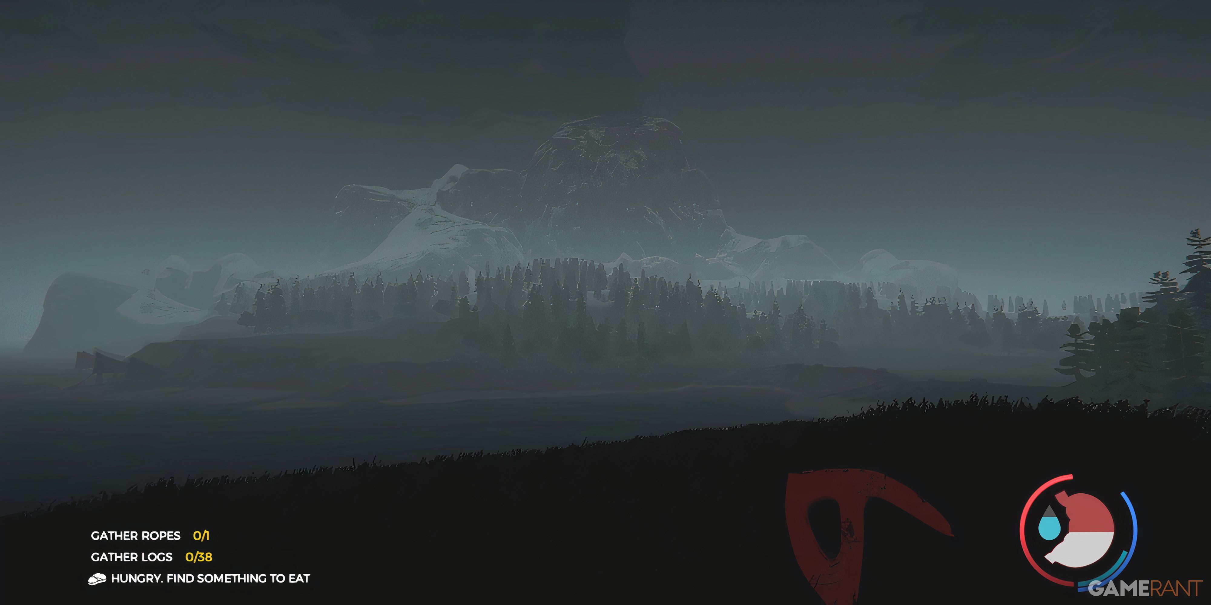 The Forest: 10 Tips For Designing The Best Base Player looks out at night across the sea towards the mountains