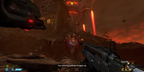 24 Great Story-Driven FPS Games Doom Slayer aims at a cacodaemon
