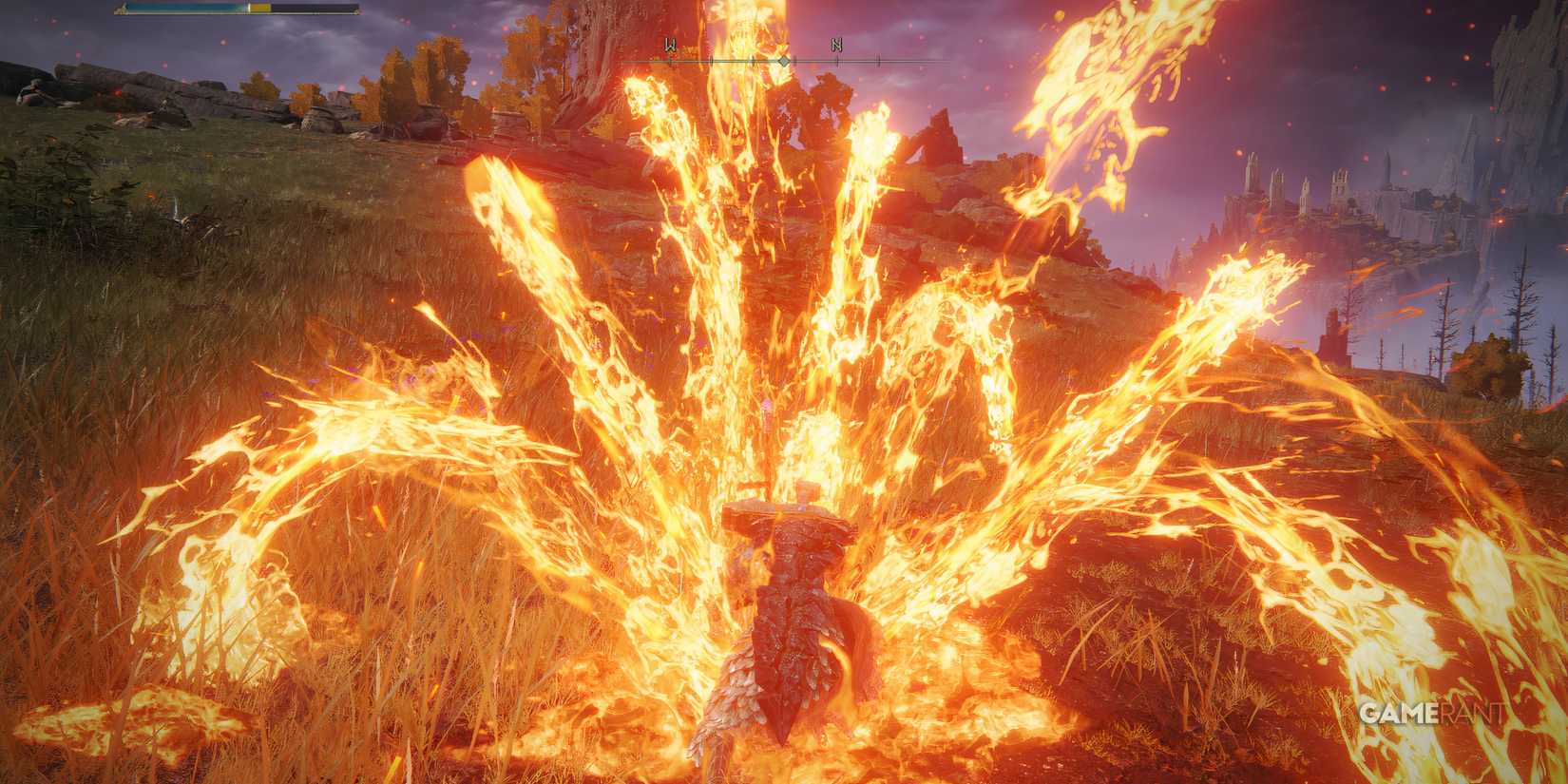 Elden Ring: 14 Best Flame Spells, Ranked PLayer casts a spell that bursts magma from the earth