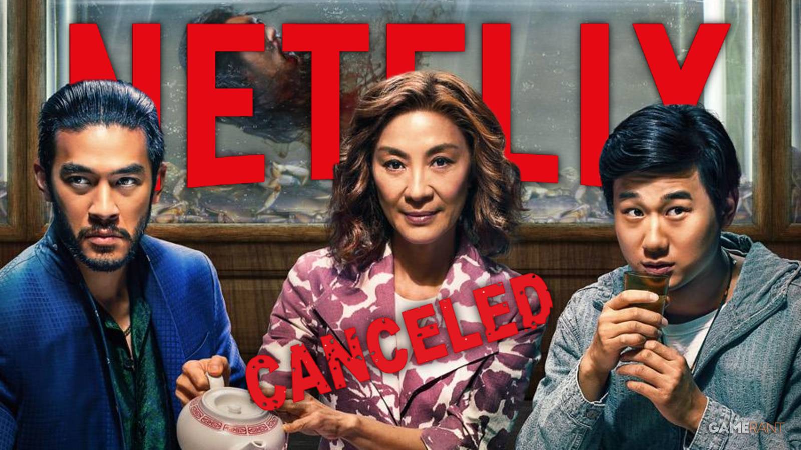 sam song li, michelle yeoh, justin chien in the brothers sun, netflix logo, cancelled