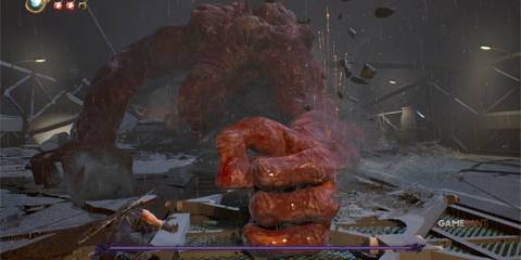 Ryu fighting Godamus in Ninja Gaiden 2 Black