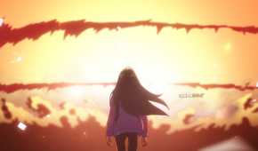 Hirose witnesses an explosion of paper after defeating a horde of void monsters in Zenshu.