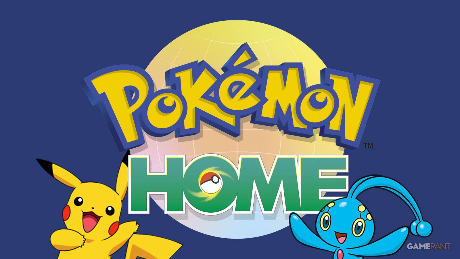 Pokemon Home logo next to Pikachu and Manaphy dark blue background 2x1 composite