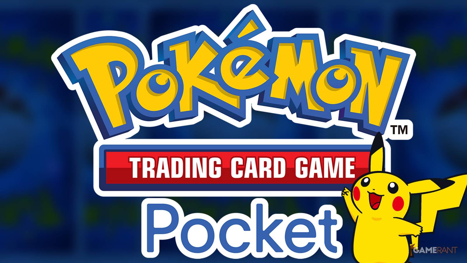 Pokemon TCG Pocket logo next to Pikachu sprite doodle 2x1 composite