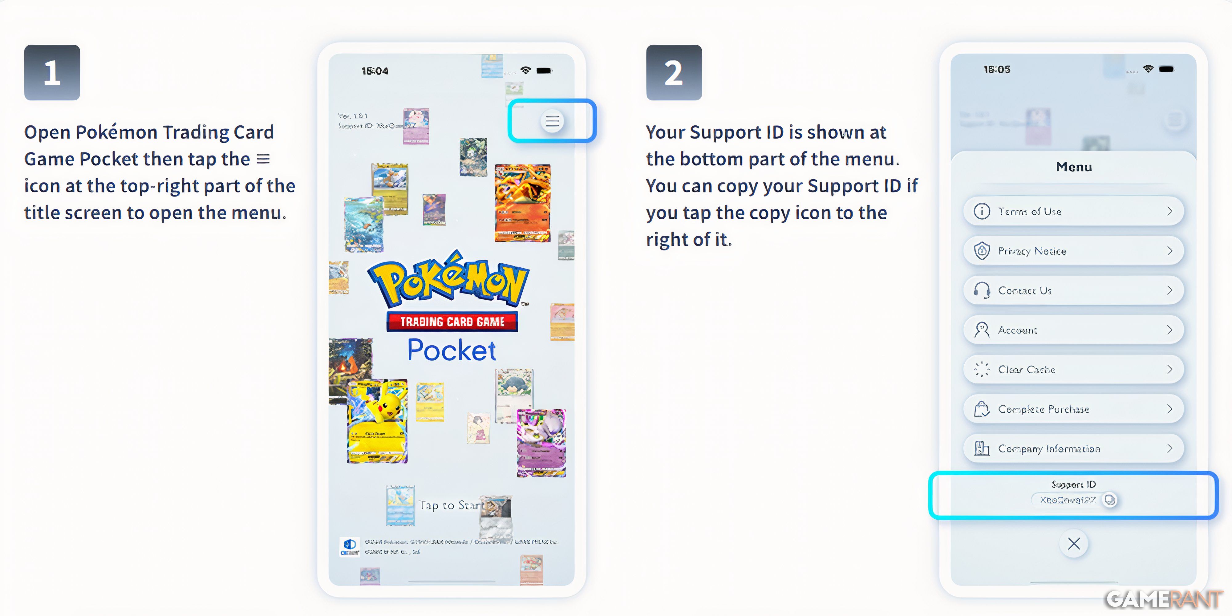 how to copy the support id in pokemon tcg pocket.