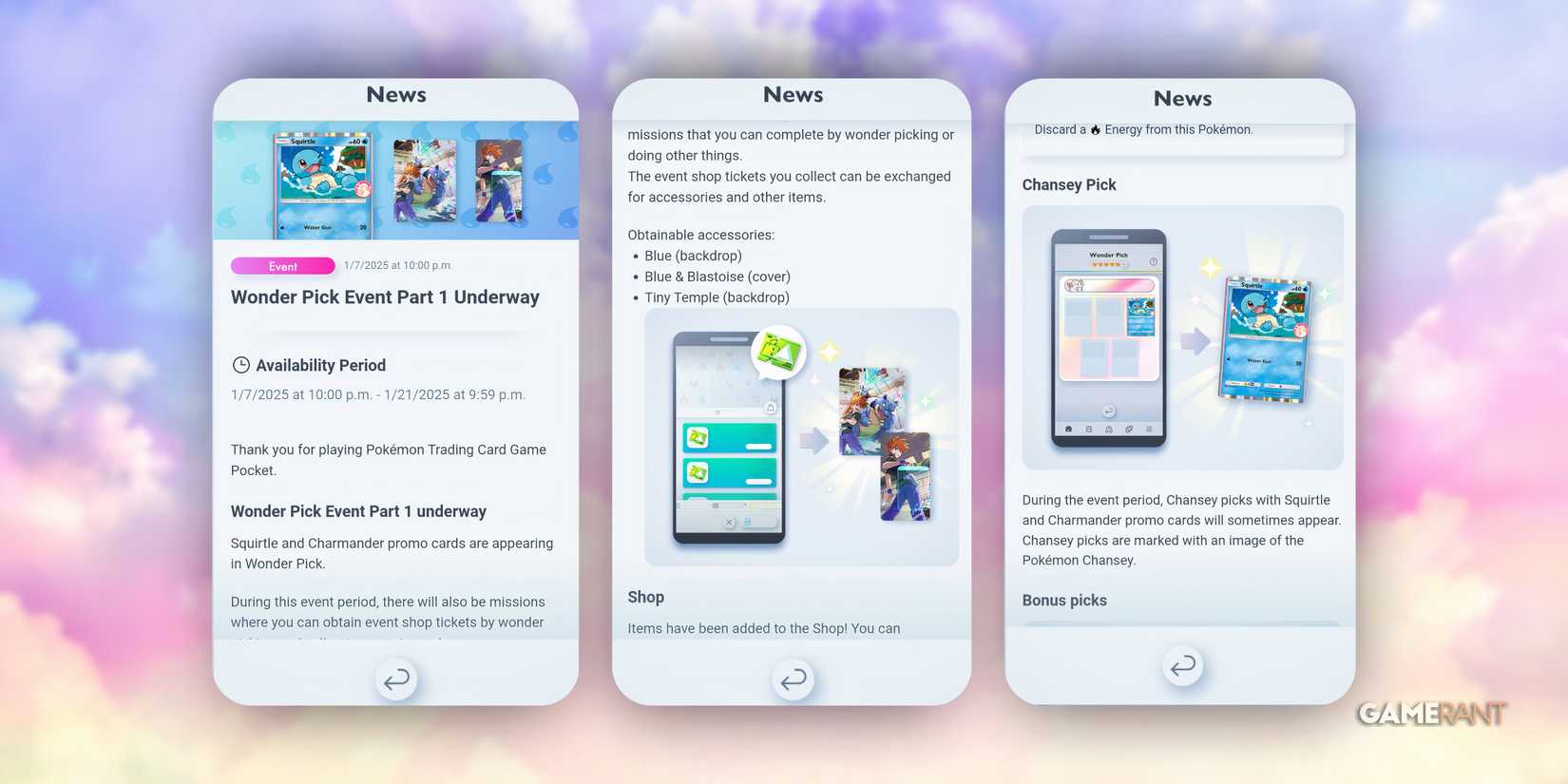 january wonder pick event part 2 details in pokemon pocket.