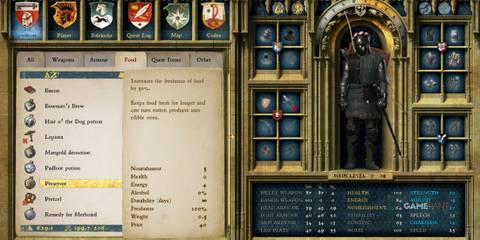 Preserver potion extends food freshness, preventing spoilage in Kingdom Come Deliverance