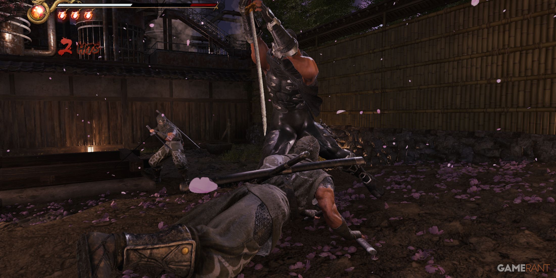 Ryu Hayabusa executing a powerful Obliteration Technique in Ninja Gaiden 2 Black