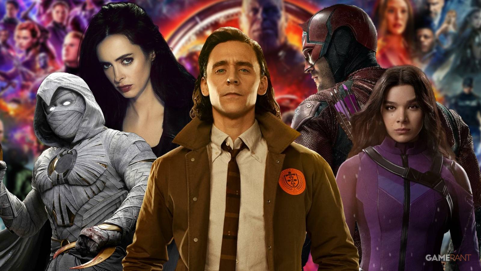 Moon Knight, Loki, Jessica Jones, Daredevil, and Kate Bishop