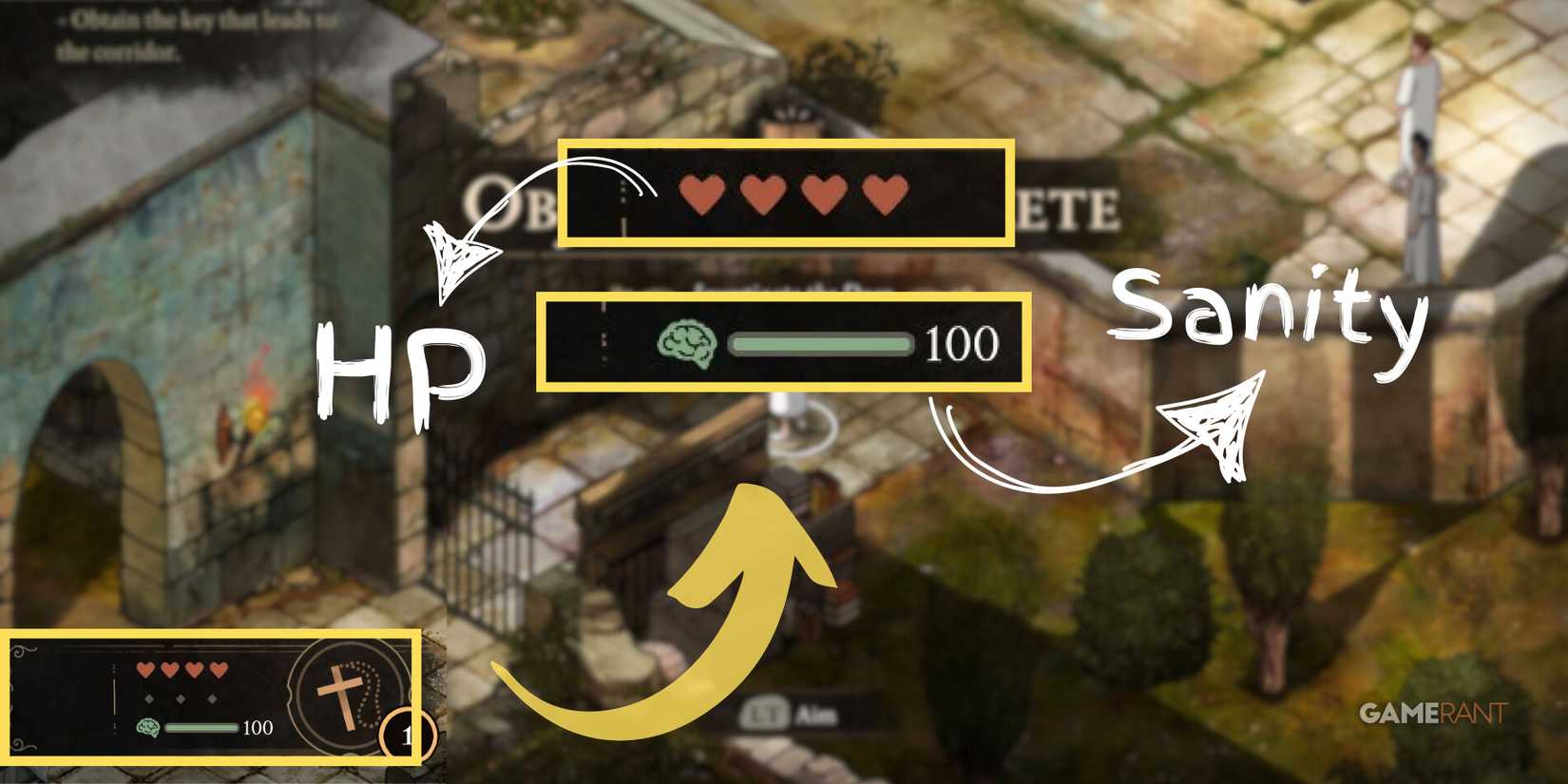 hp and sanity in the stone of madness.