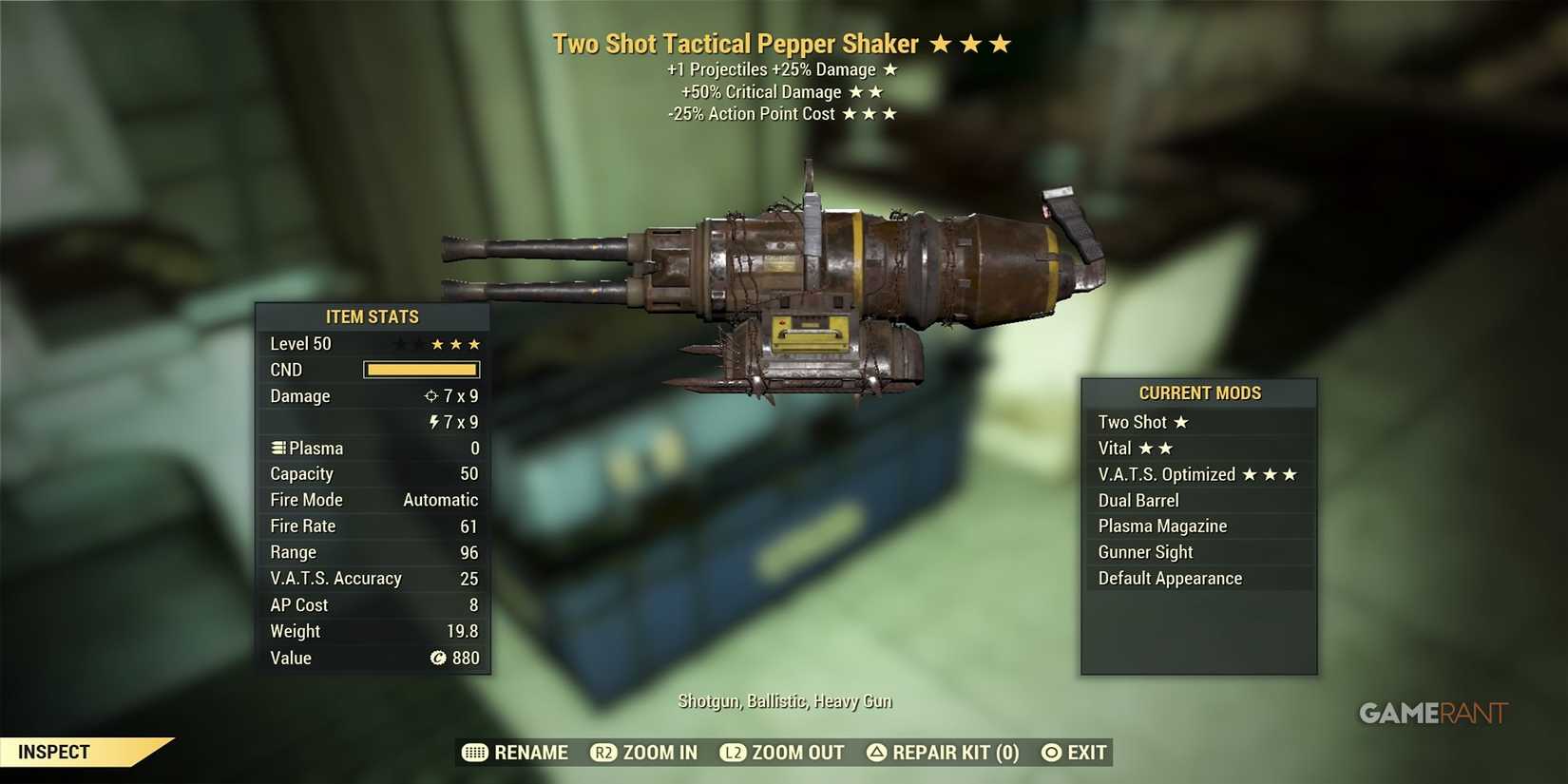Two Shot Weapon IN Fallout 76