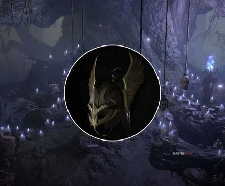 heir of perdition on a black backgroup, tree of whispers interposed behind