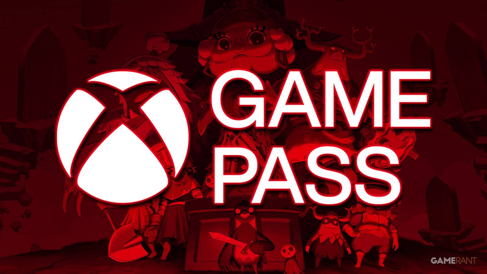 Xbox Game Pass logo over red-tinted Death's Door promo artwork