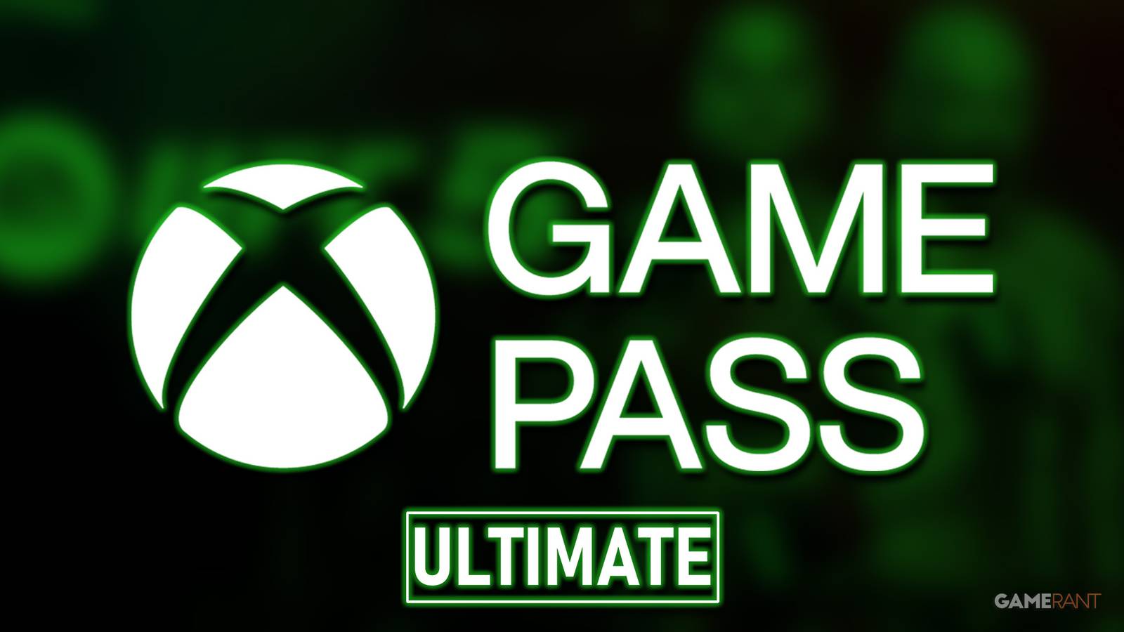 Xbox Game Pass Ultimate logo over blurred green-tinted EA Sports UFC 5 cover art