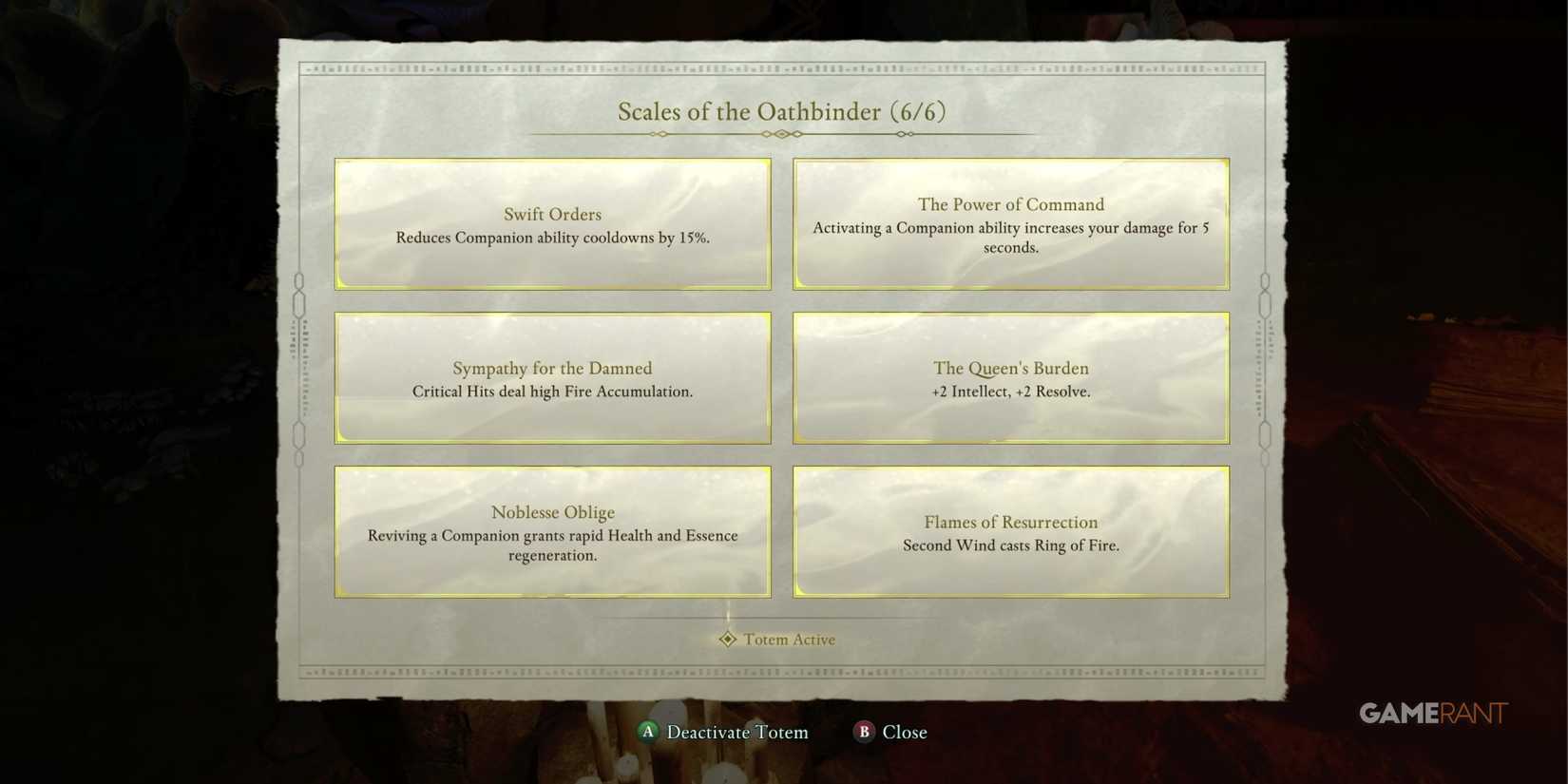 Avowed-Woedica-Totem-Perks