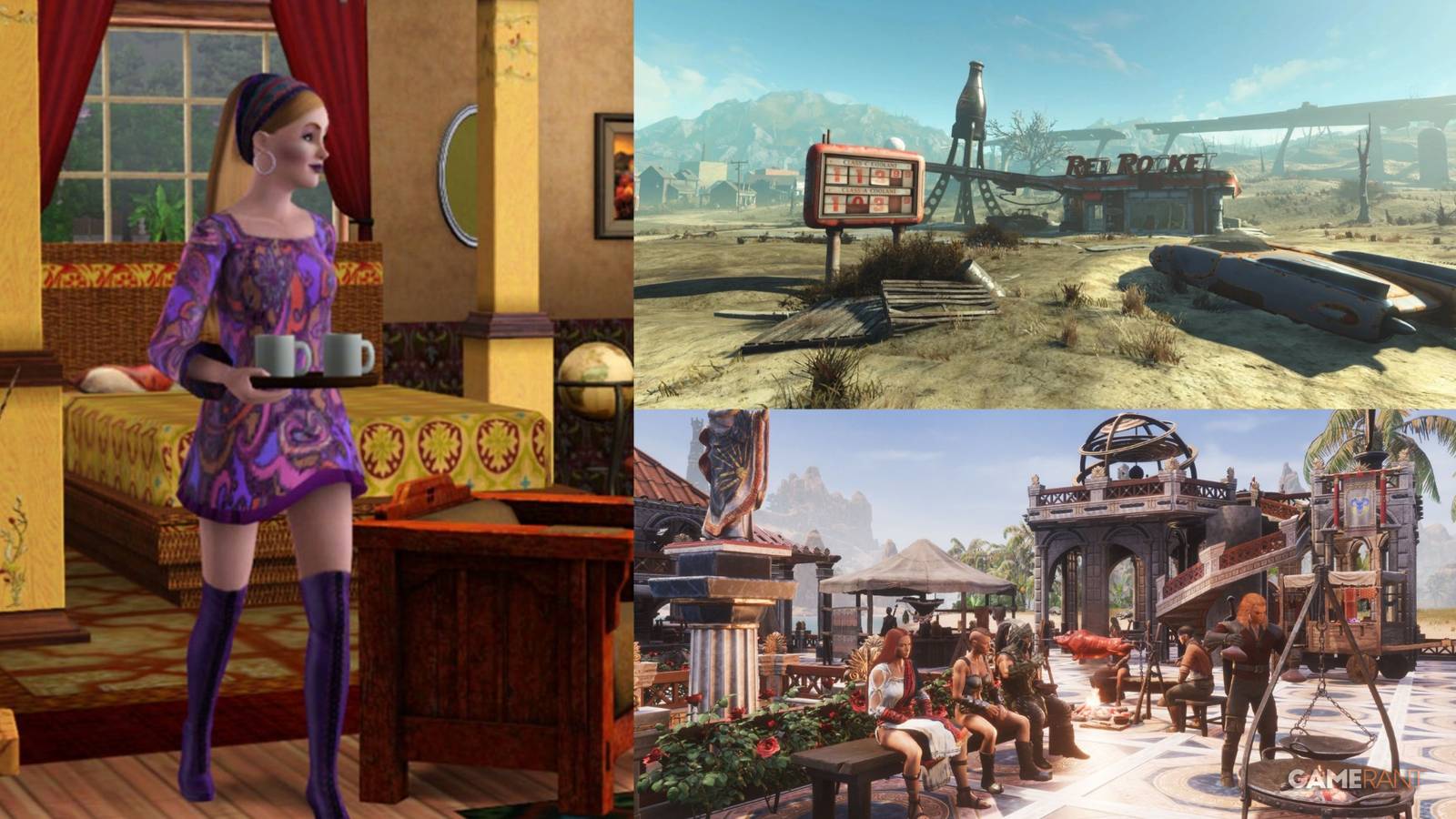 The Sims 3, Fallout 4, Conan Exiles