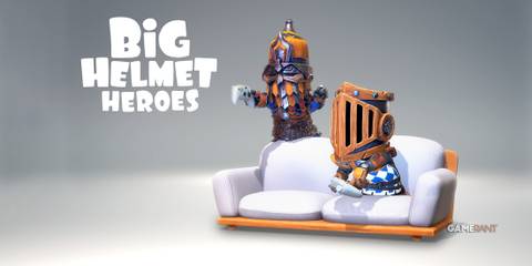 Big Helmet Heroes couch key art gray background