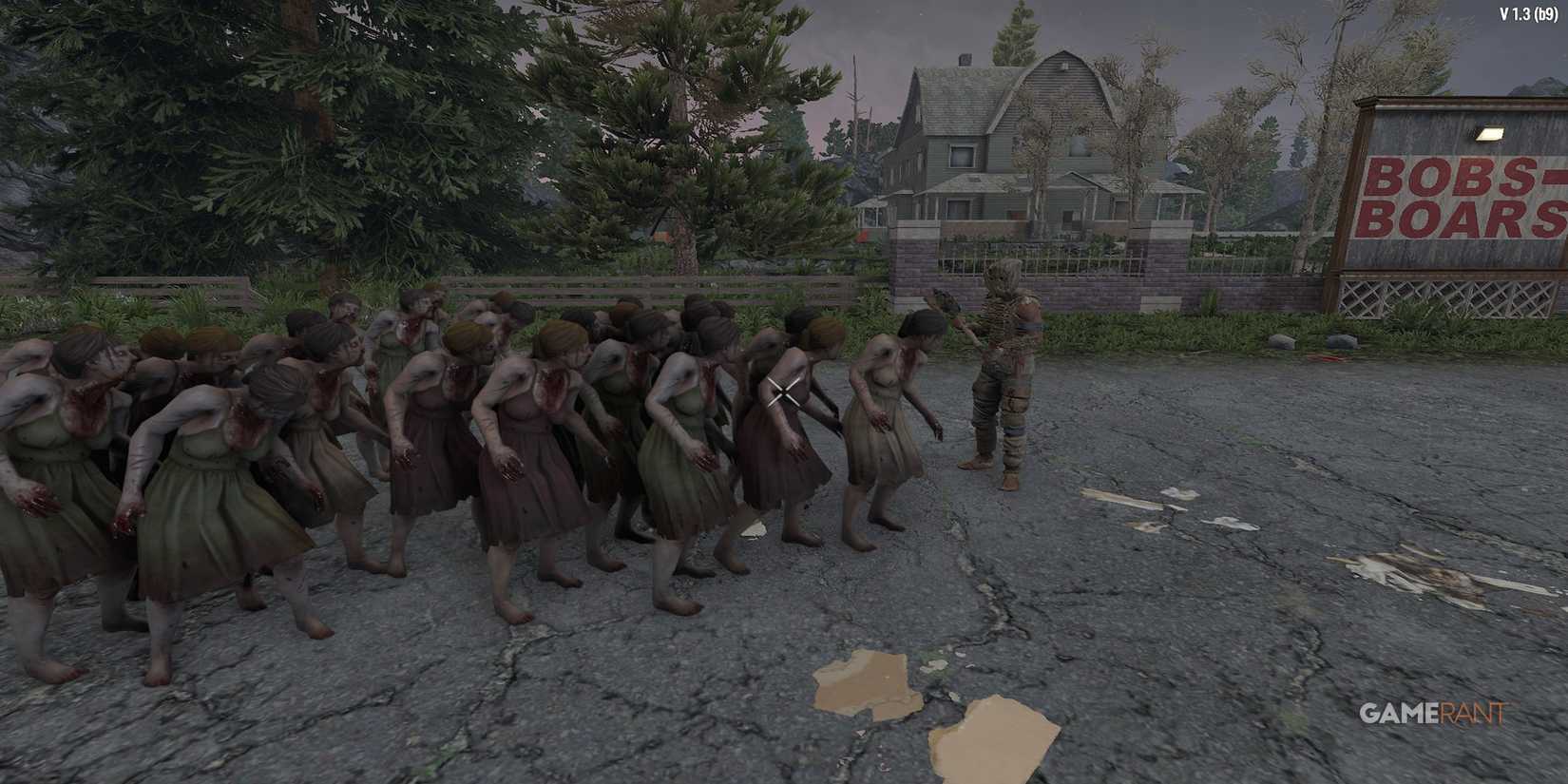 Fighting A Zombie Group In 7 Days To Die