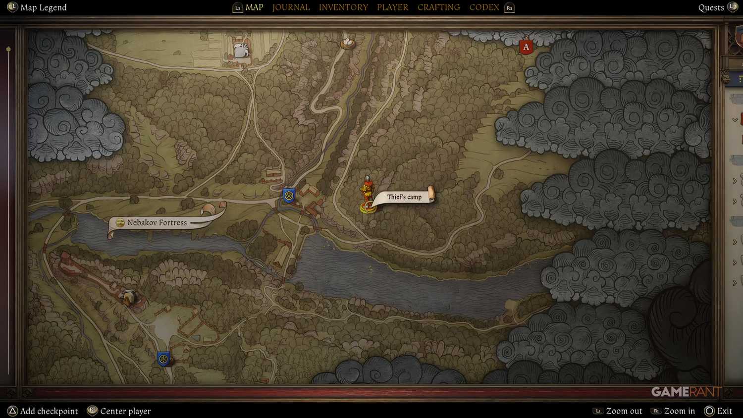 Localização do tesouro do mapa do ladrão capturado