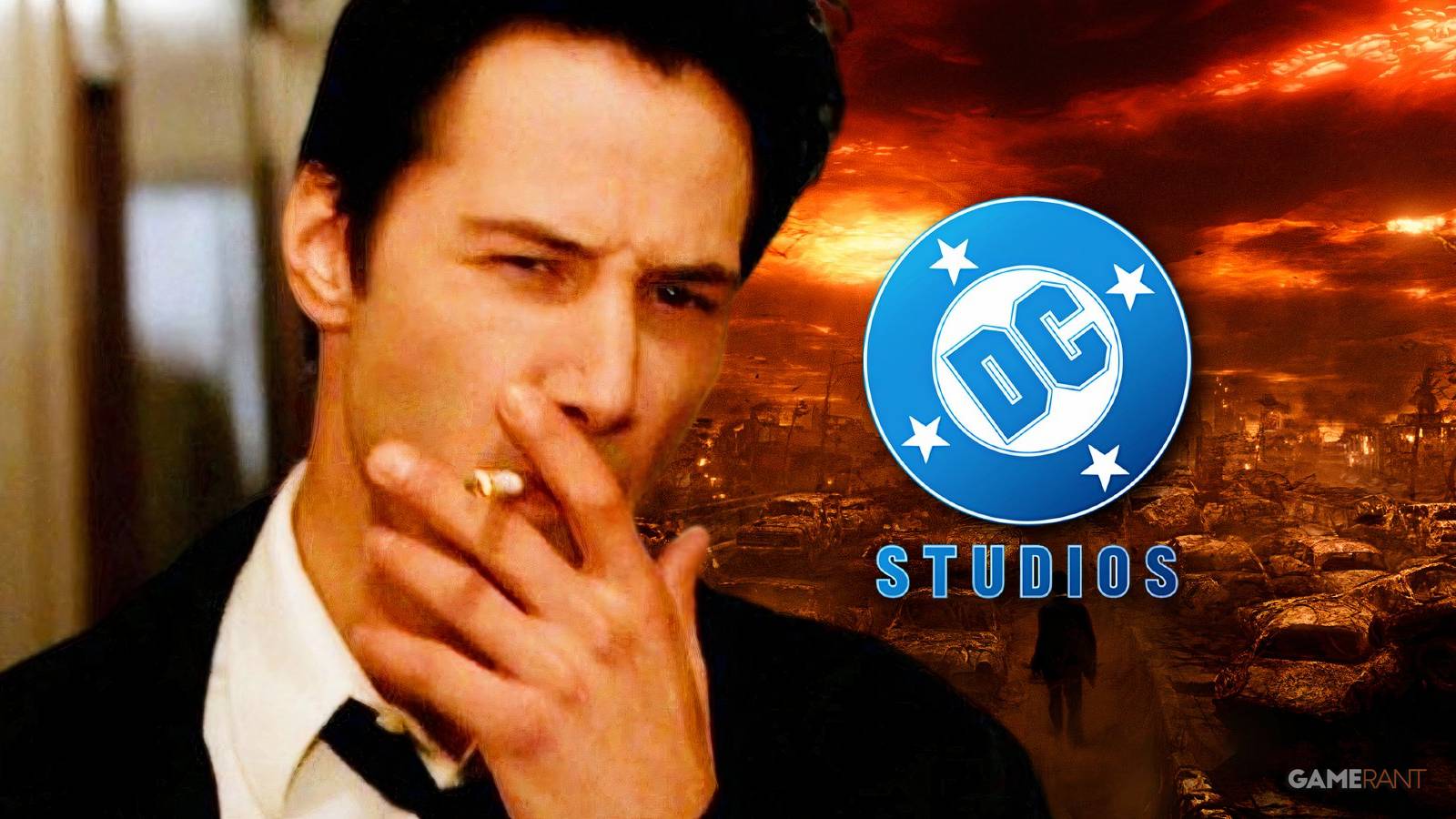 keanu reeves as constantine, dc studios logo