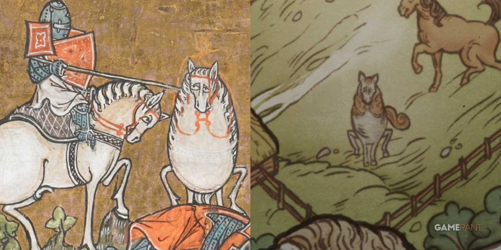 Kingdom Come Deliverance 2 - Funny Looking Front Horse On Map & Manuscript Image