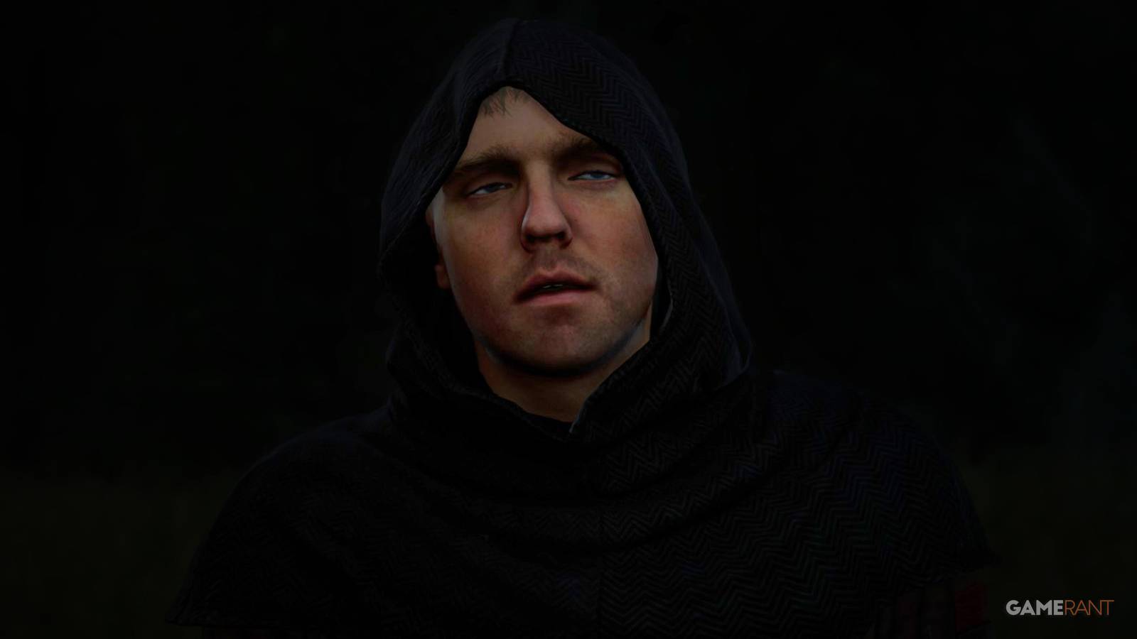 Kingdom Come Deliverance 2 Henry making ugh face in Catpurse Burglar attire