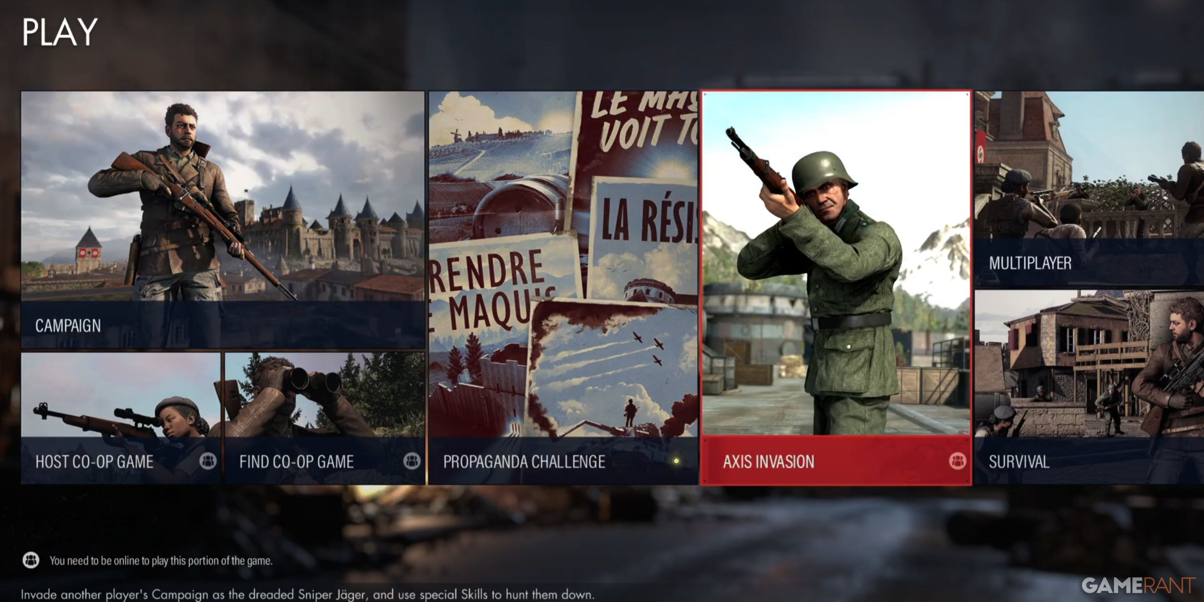 Main menu Sniper Elite_ Resistance Invasion Guide