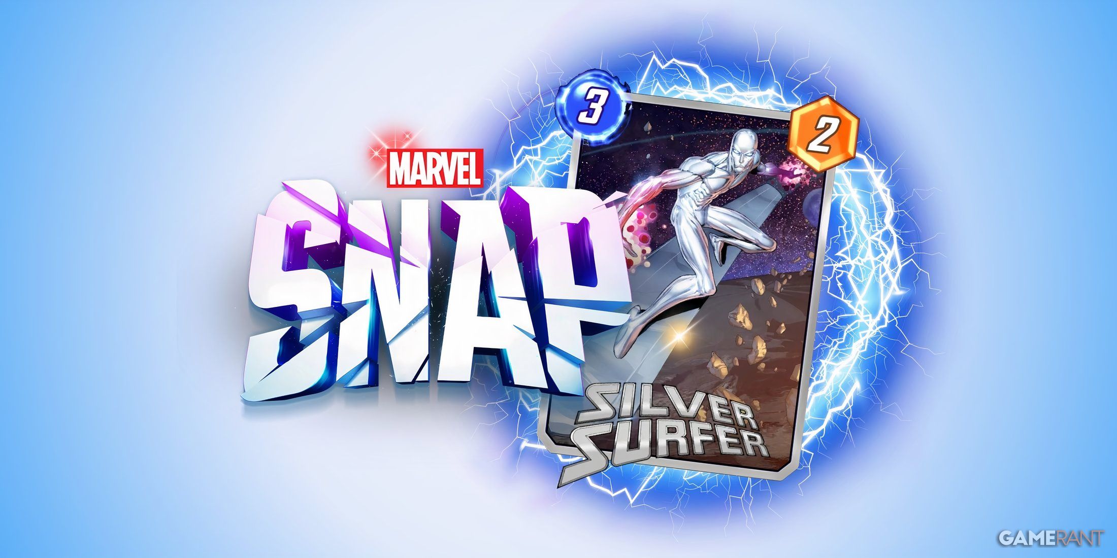 silver surfer card next to marvel snap logo.