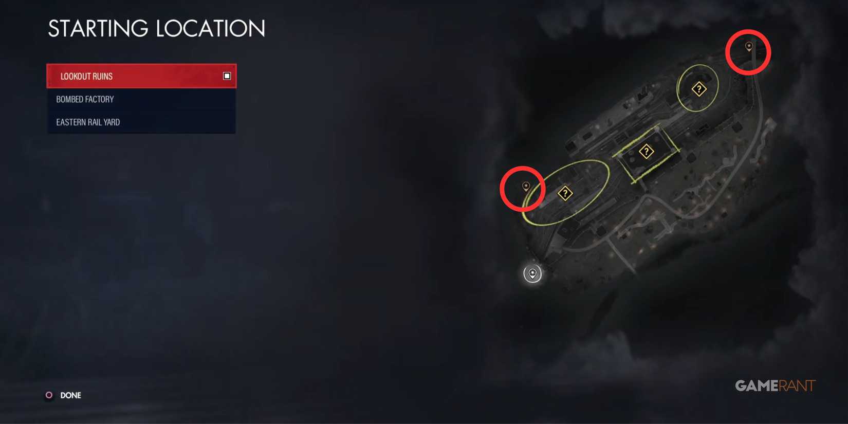 Mission 8 Sniper Elite Resistance All Starting Locations