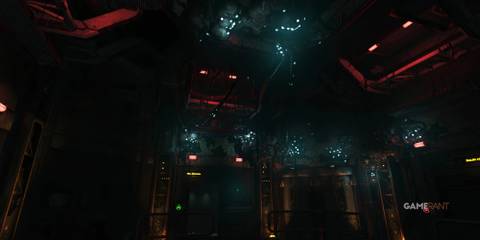 8 Best Horror Games That Focus on Survival Over Combat, Ranked alien lights attached to the walls in a dark room