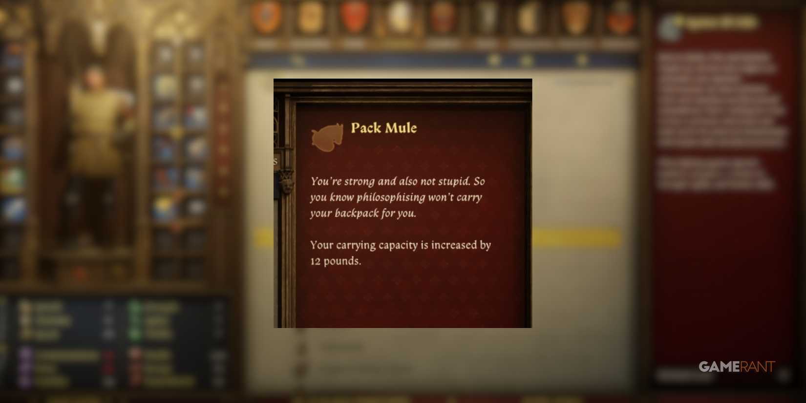 Pack Mule, one of the best early game perks in Kingdom Come Deliverance 2