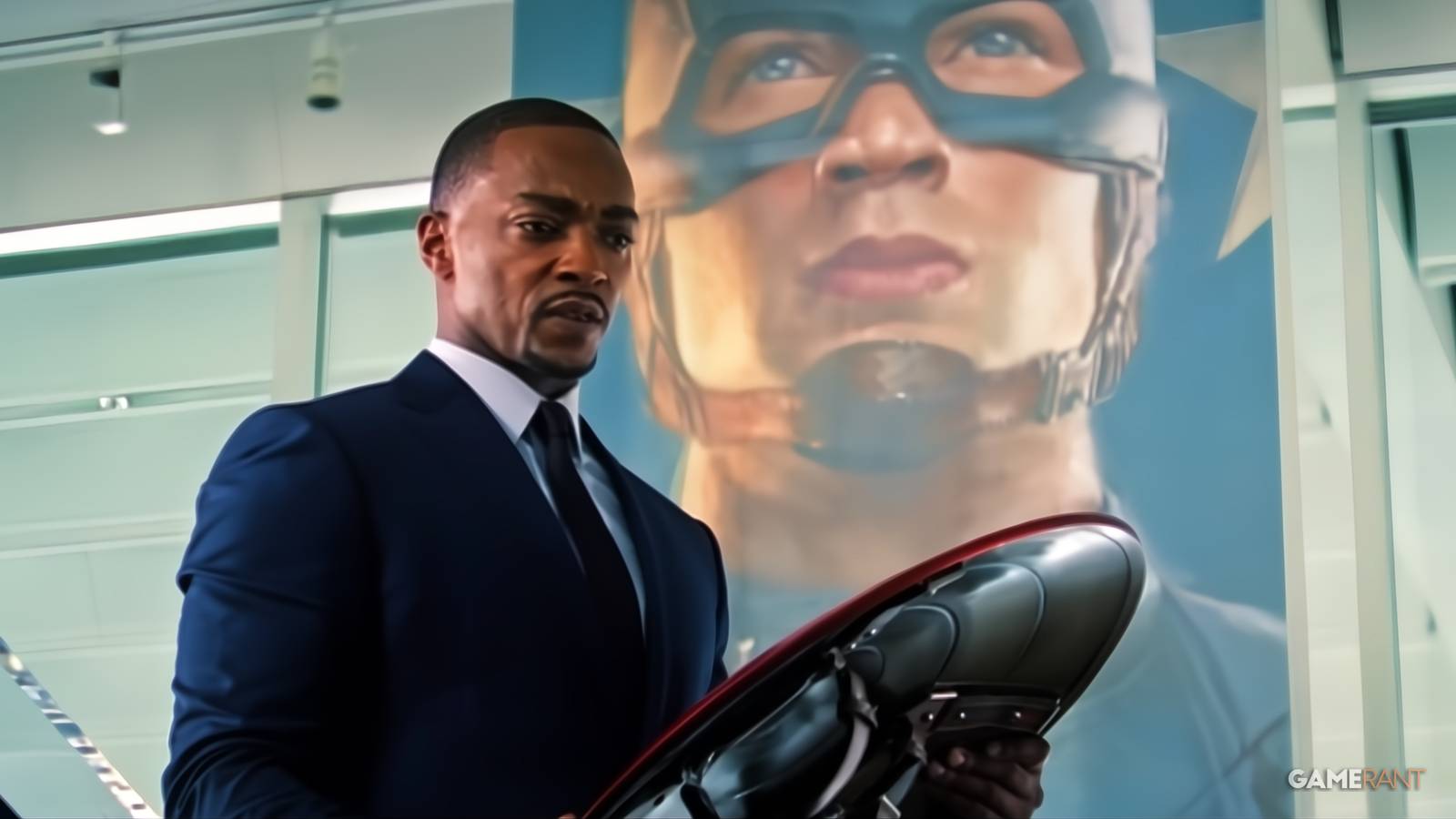 anthony mackie as sam wilson, chris evans as steve rogers, falcon and the winter soldier