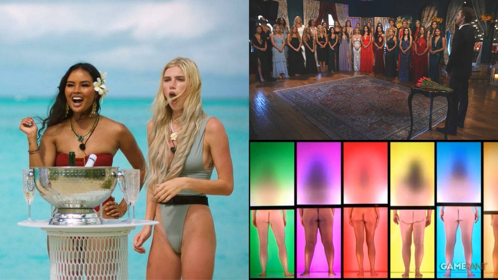 three dating shows illustrations