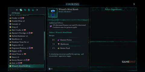 Wizard's Mind Bomb recipe in Avowed