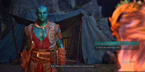 A player talking to Kai in Avowed