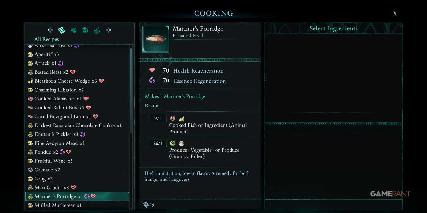 Avowed Menu Best Recipes In Avowed