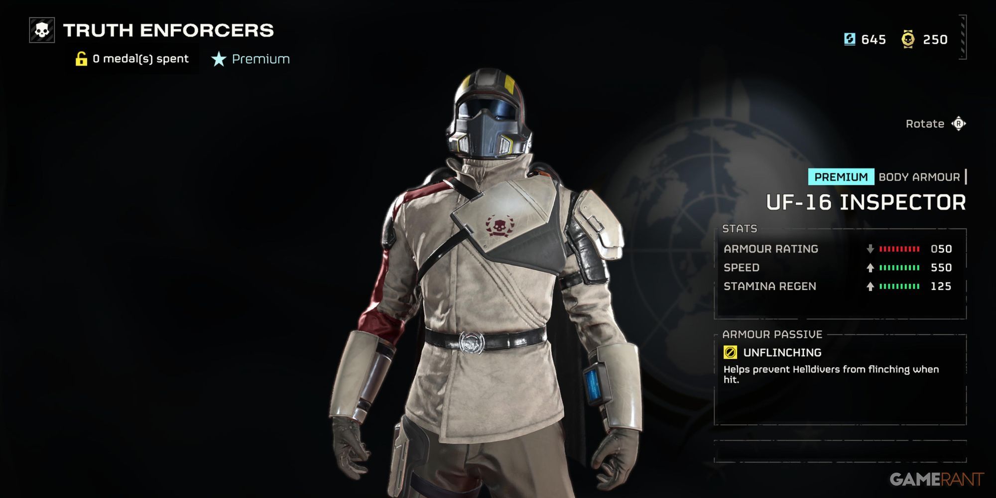 UF-16 Inspector light armor in Helldivers 2