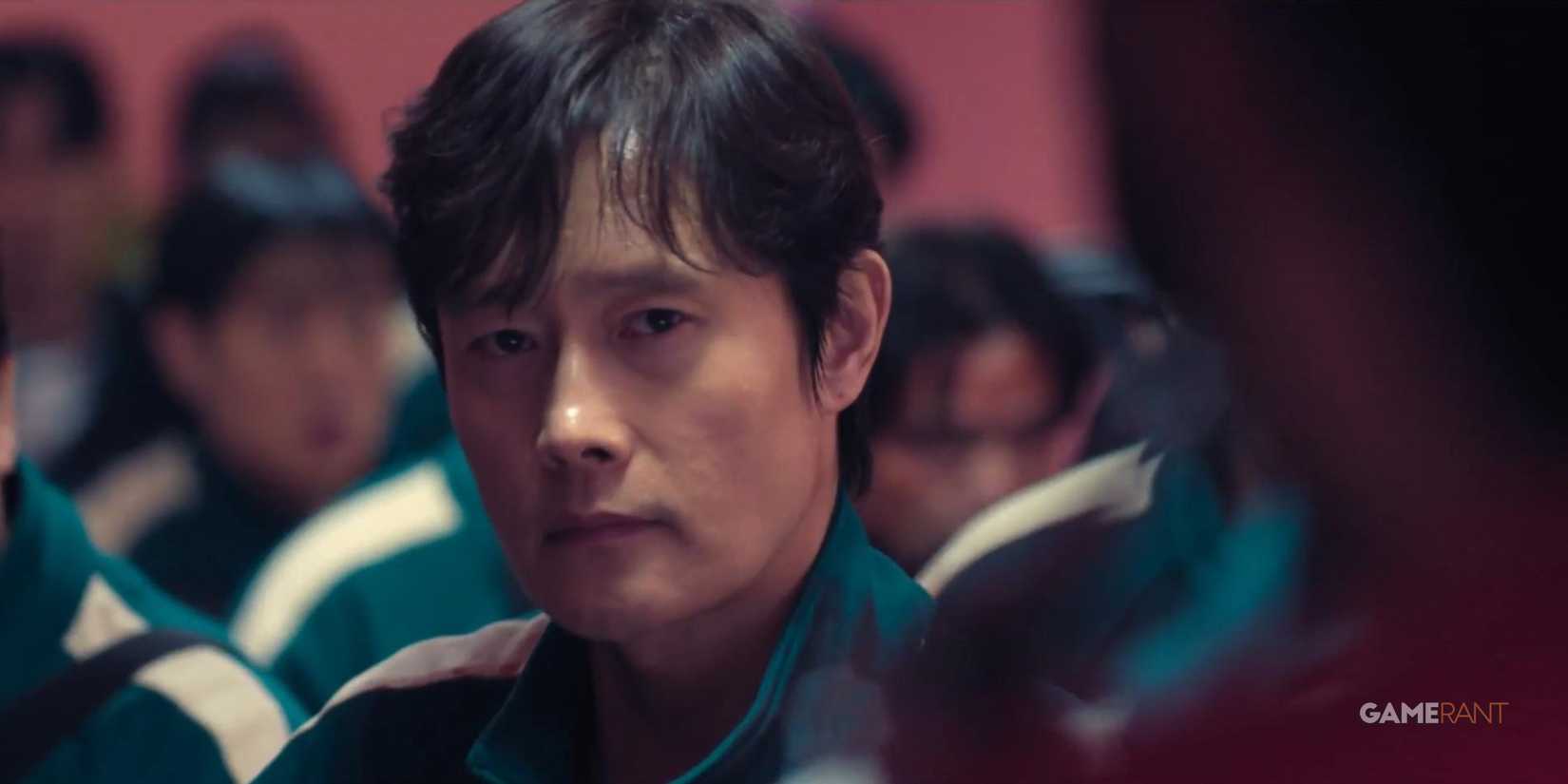 a close up of the frontman as a player on squid game season 2