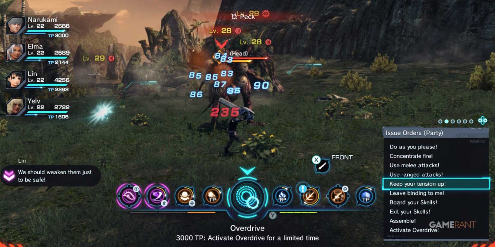 Activating Overdrive to enhance damage output in Xenoblade Chronicles X Definitive Edition
