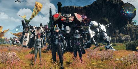 Alexa, Yelv and Doug standing by their Skells, one of the best parties in Xenoblade Chronicles X for Skell combat
