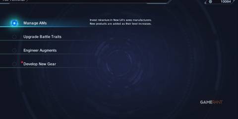 AM Terminal menus in Xenoblade Chronicles X