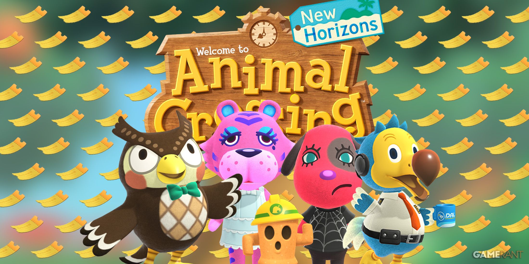 Animal Crossing New Horizons bell vouchers with characters 2x1 composite