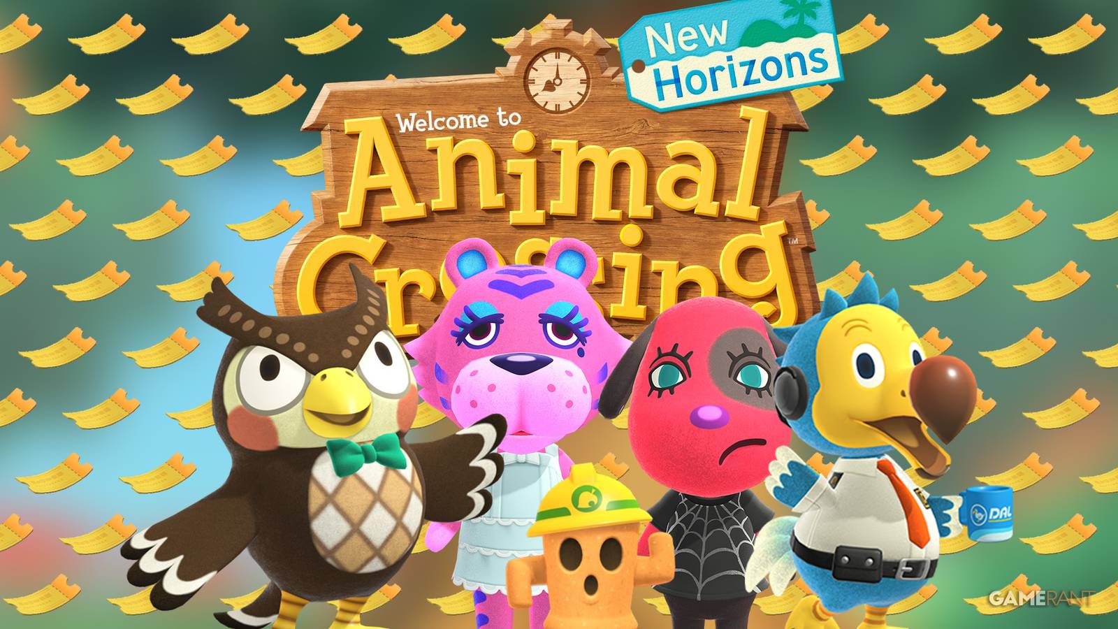 Animal Crossing New Horizons bell vouchers with characters 2x1 composite