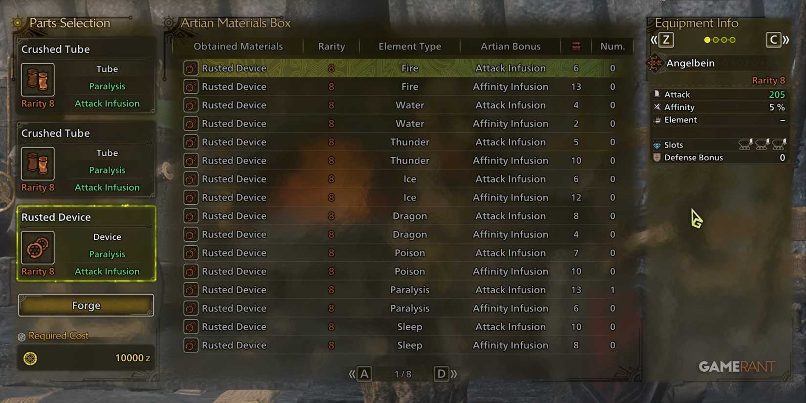 Artian Bow with Raw Damage In MH Wilds