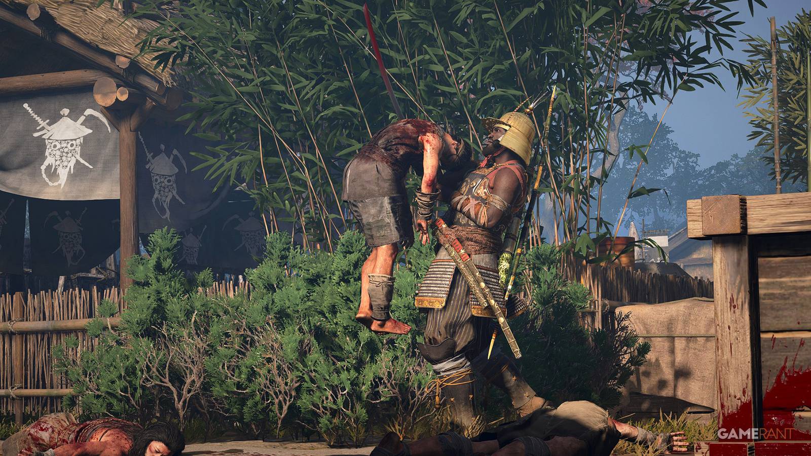 Assassin's Creed Shadows Yasuke stabbing enemy long katana finisher