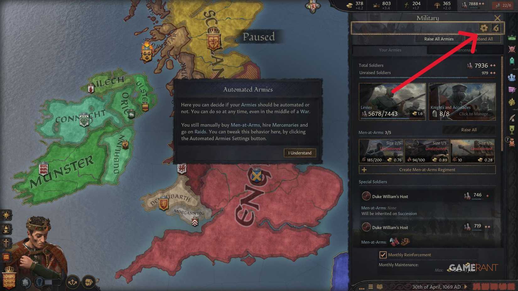 Crusader Kings 3 Automated Armies Enable Button